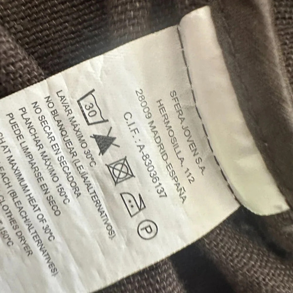 Sfera Jacket Womens Size Small Brown Safari Coat Textured Button Front Front Tie - Picture 7 of 16